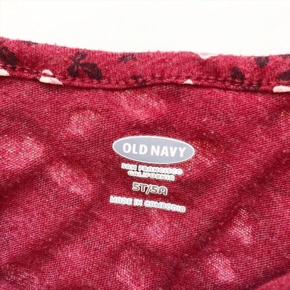Old Navy burgundy floral print swing dress GUC 5T - Picture 3 of 4